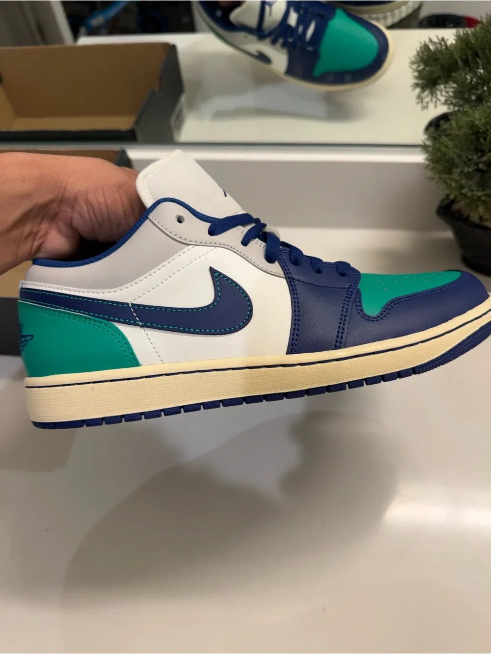 Jordan Low-Top Sneakers in Teal, Royal Blue & White